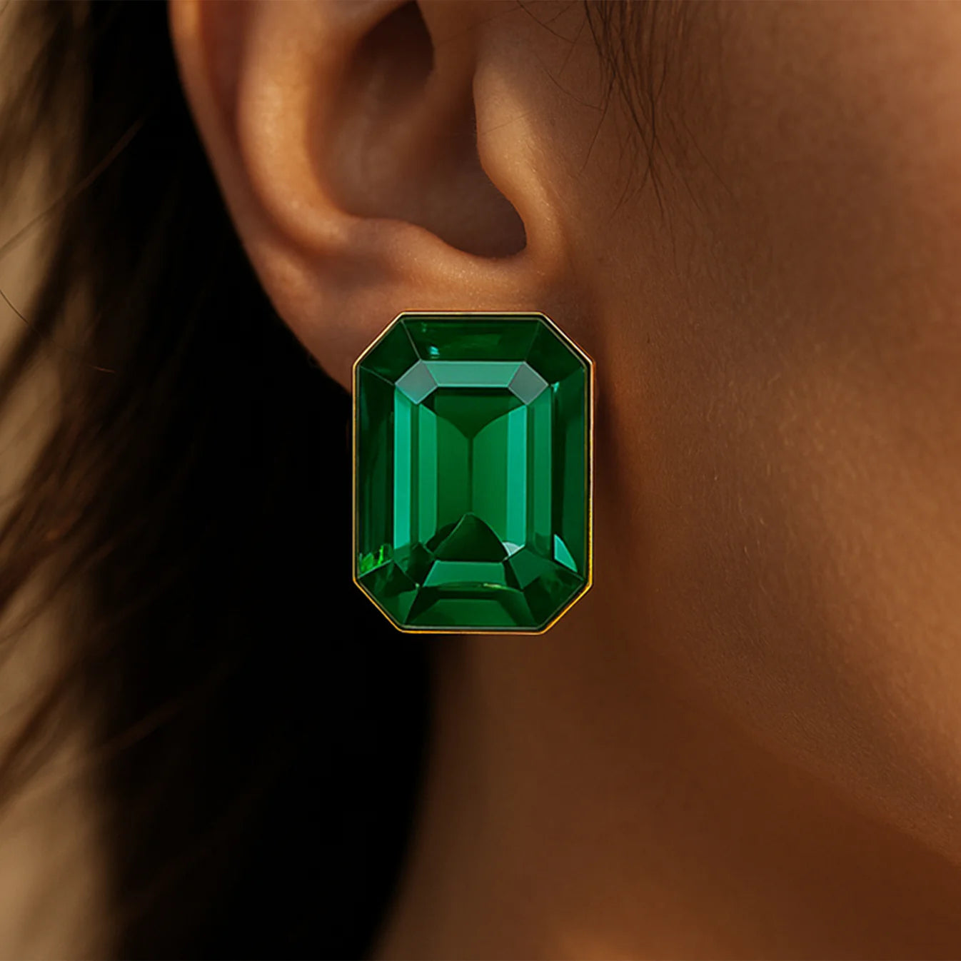 Emerald Green Crystal Earrings