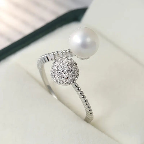 Boho Chic Pearl Open Ring