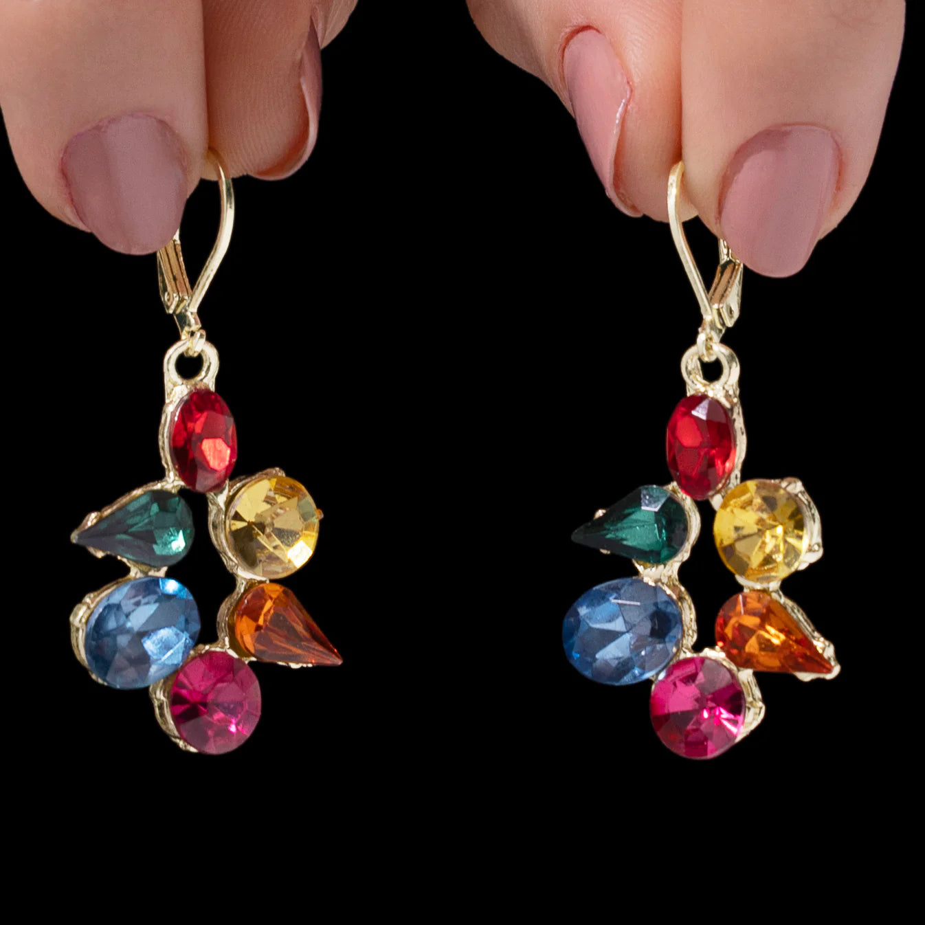 Multicolour Mini Dangle Hoops