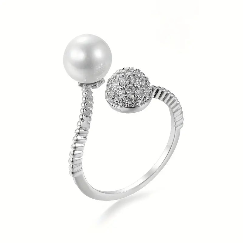 Boho Chic Pearl Open Ring