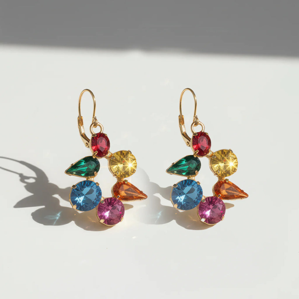 Multicolour Mini Dangle Hoops