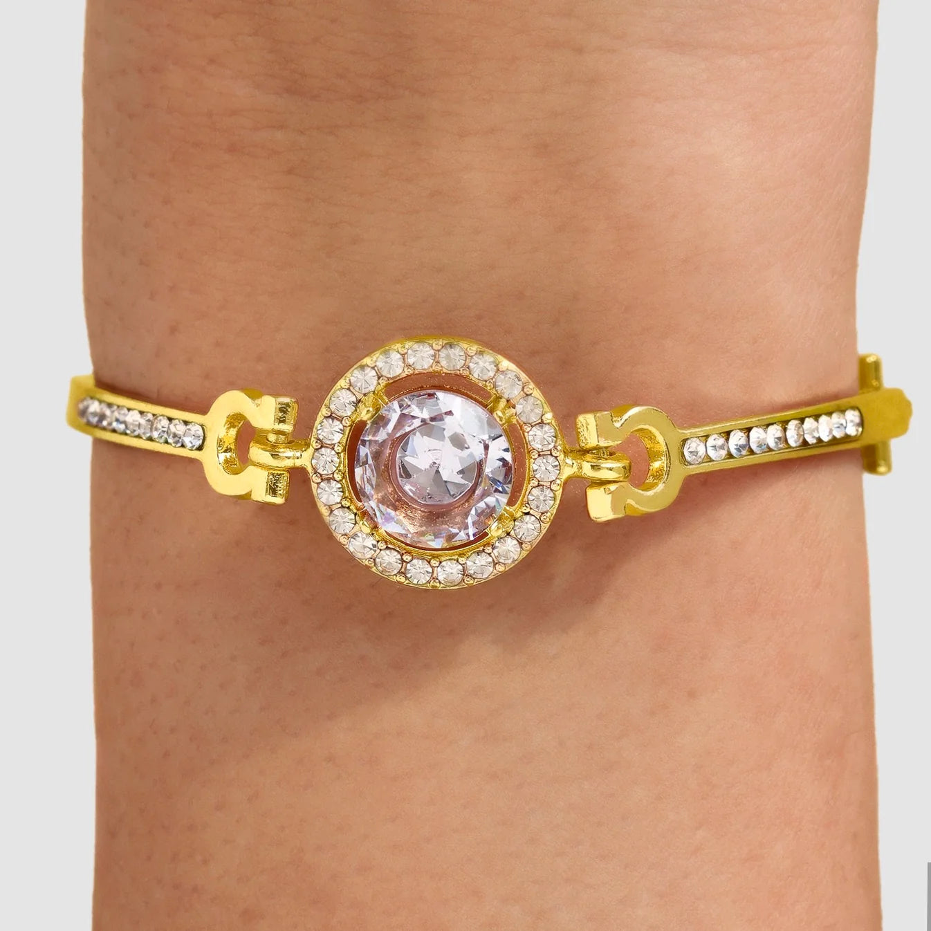 Solitaire Studded Bangle Bracelet