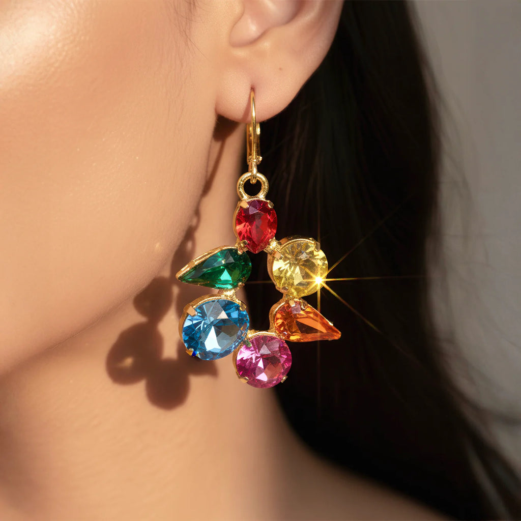Multicolour Mini Dangle Hoops