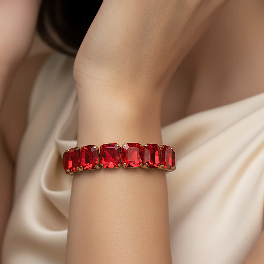 Ruby Red Crystal Bracelet