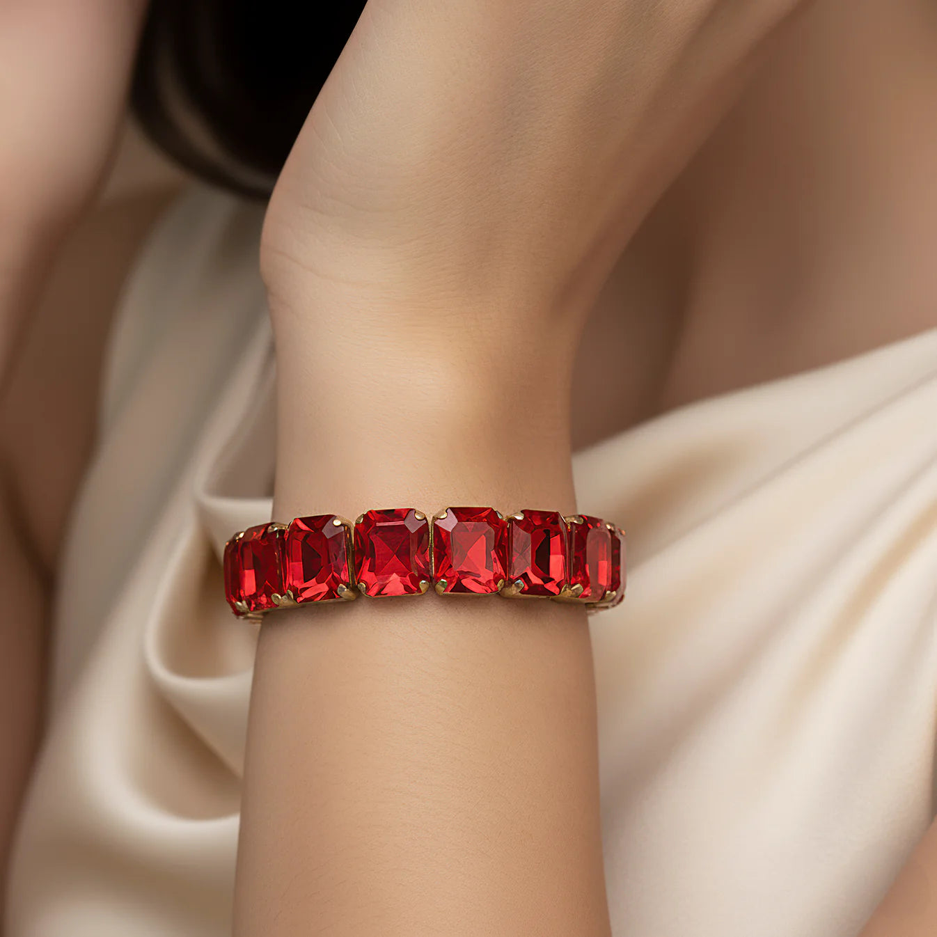 Ruby Red Crystal Bracelet