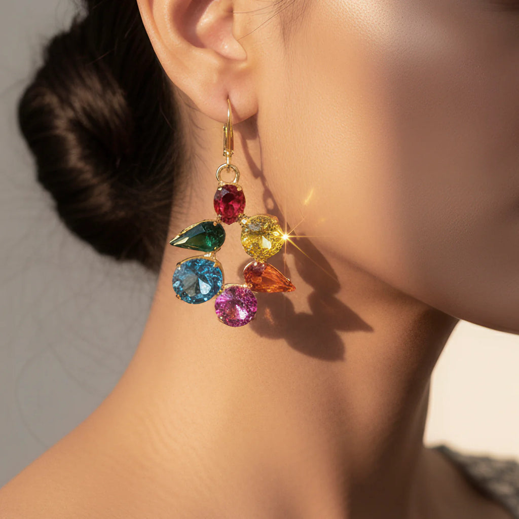 Multicolour Mini Dangle Hoops