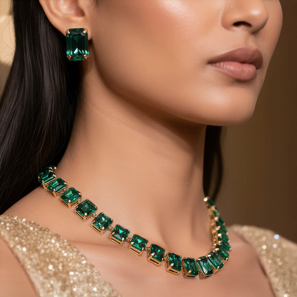 Single Line Emerald Necklace