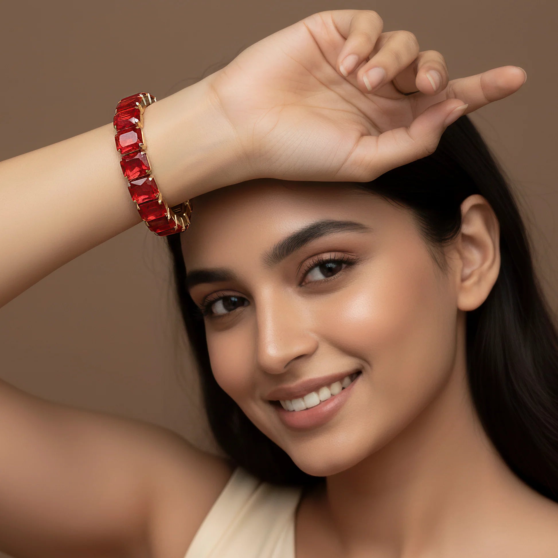 Ruby Red Crystal Bracelet